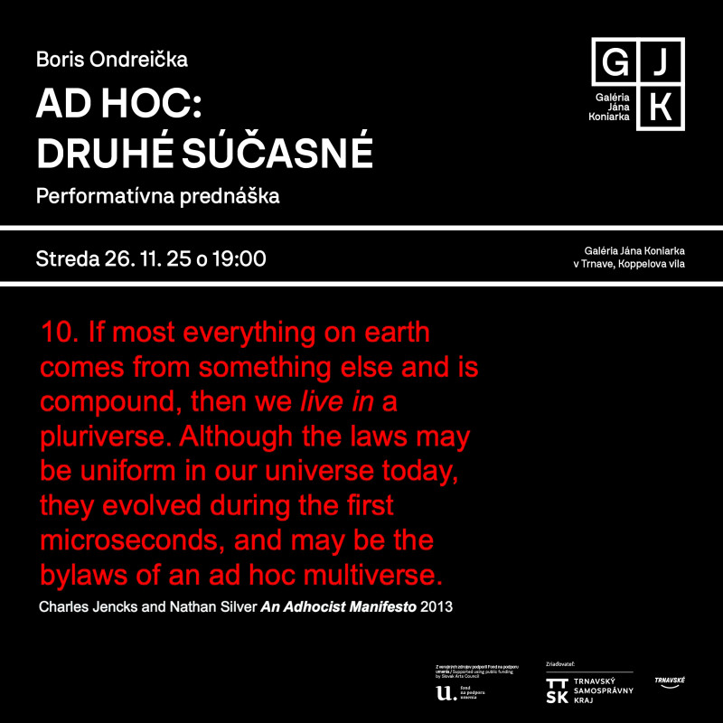 Performatívna prednáška AD HOC: DRUHÉ SÚČASNÉ